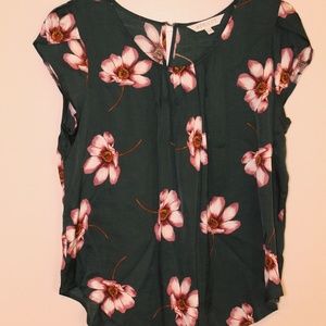 Green Floral Blouse